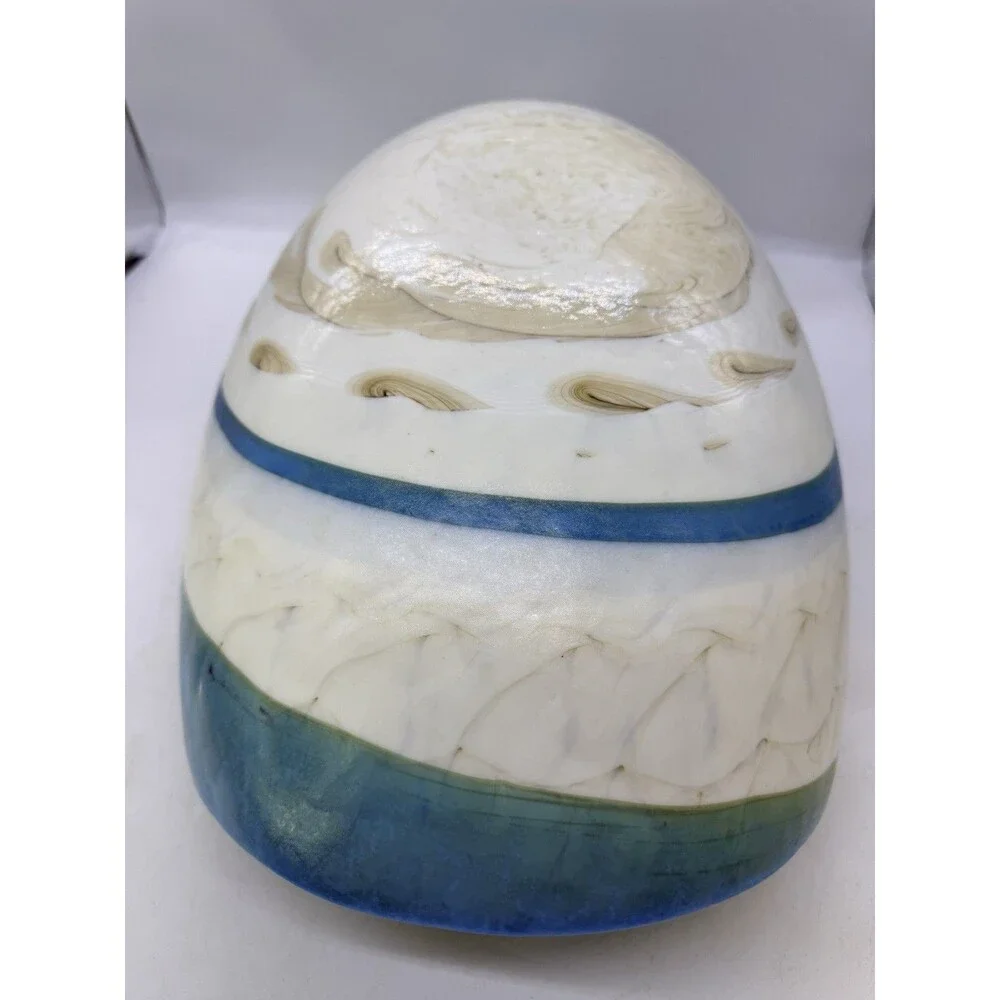 VTG Murano Italian Art Glass Bowl Sea Shell XL 21” Folded Fornace Ferro RARE